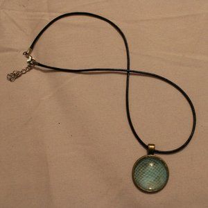 Snakeshed Necklace Blue Snakeskin Pendant Ball Python Shed Handmade